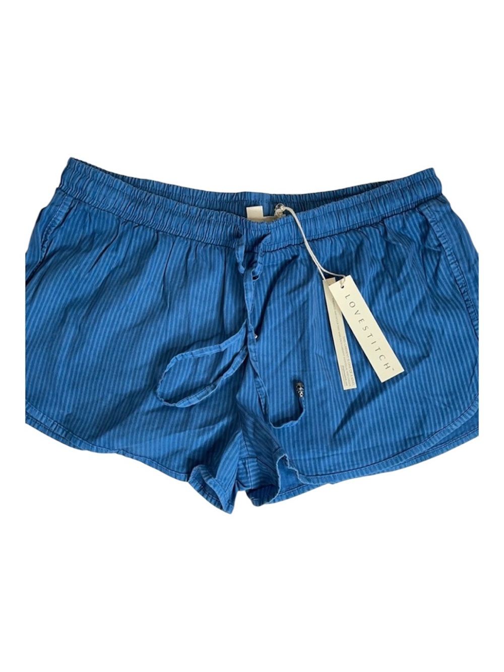 LoveStitch Tencel Pull On Blue Stripe Shorts Large